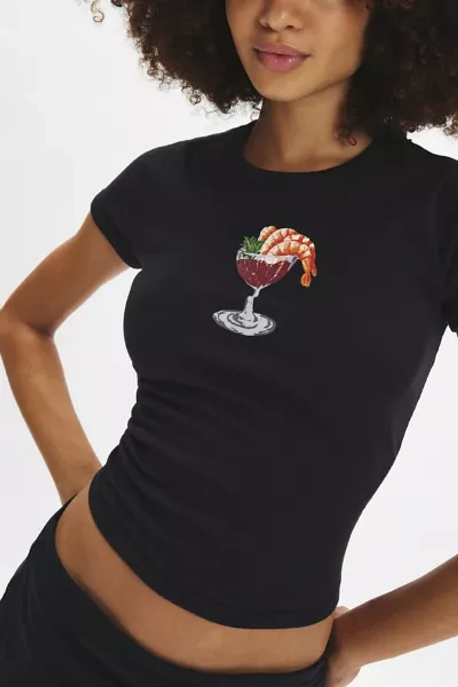 Kimchi Blue Party Icon Shrimp Cocktail Graphic Baby Tee