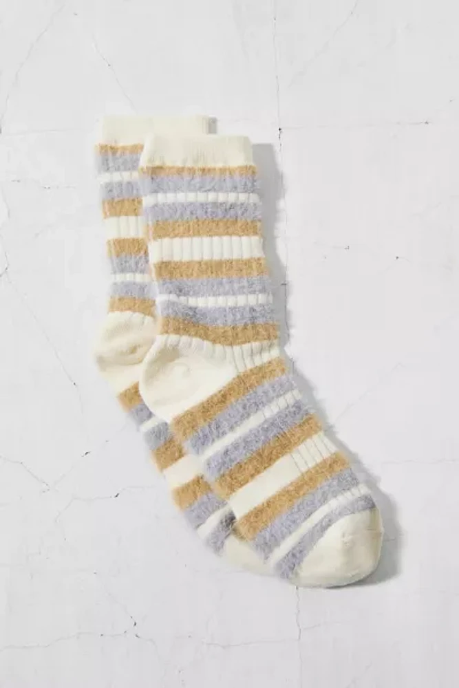 Cozy Eyelash Striped Crew Sock