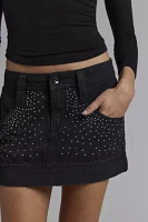 Silence + Noise Montana Crystal Studded Mini Skirt