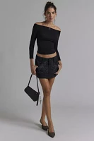 Silence + Noise Montana Crystal Studded Mini Skirt