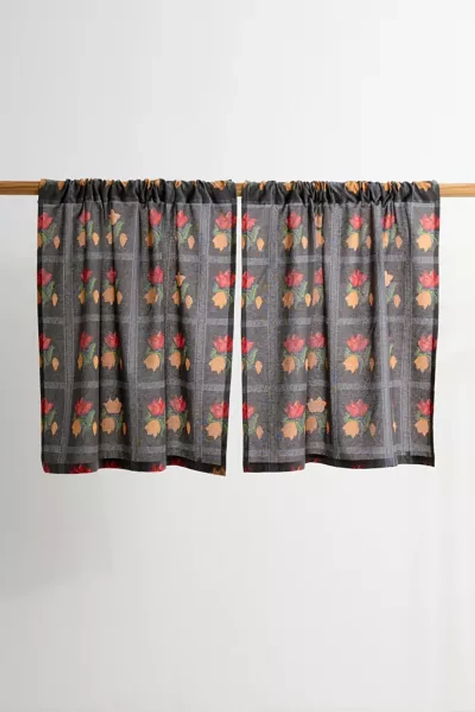 Bridgette Floral Pattern Café Curtain Set