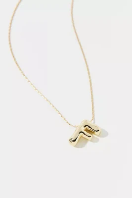 14k Gold Plated Bubble Initial Charm Necklace