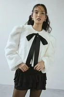 Sister Jane Fantasia Bow Faux Fur Jacket