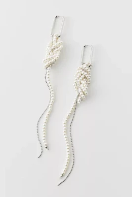 Knotted Pearl Hoop Earring