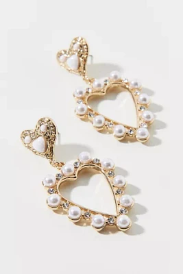 Pearl Heart Drop Earring