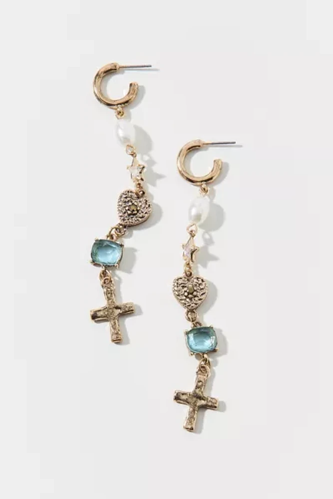 Alisa Charm Drop Hoop Earring