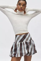 Urban Renewal Remnants Plaid Bubble Hem Mini Skirt