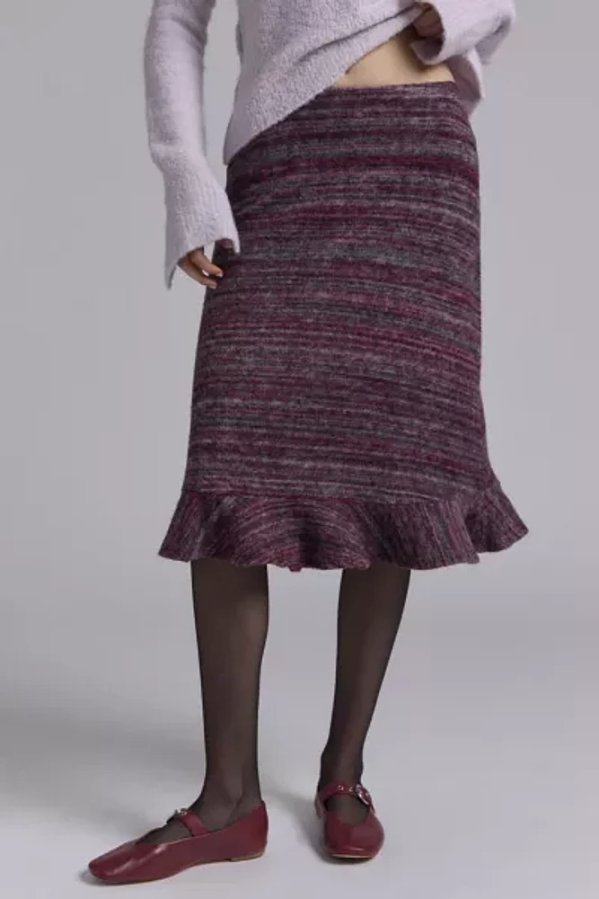 ReMADE By UO Remnants Knee Length Sweater Skirt