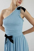 Kimchi Blue Virginia One Shoulder Bow Detail Midi Dress