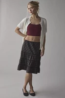 ReMADE By UO Remnants Tiered Plaid Knee-Length Skirt