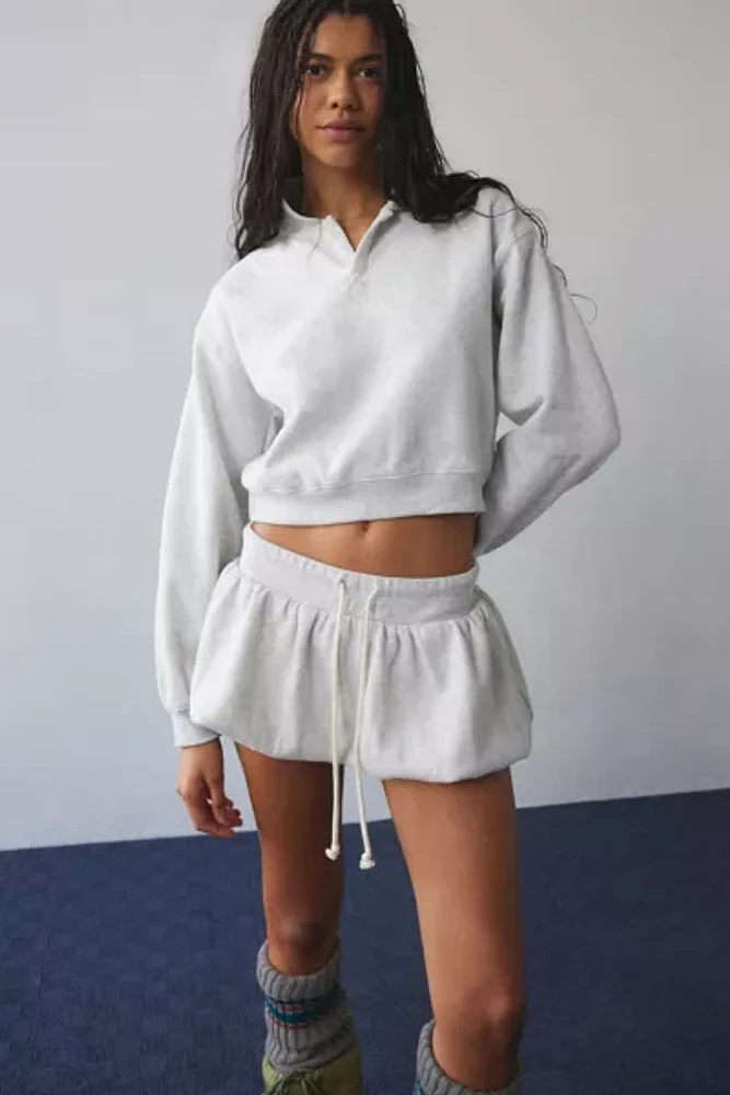 Out From Under Maya Cropped Long Sleeve Polo Top