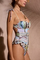 Montce Petal Ruffle Underwire One-Piece Swimsuit