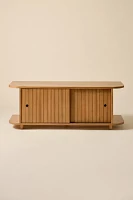 Juliette Slatted Wood Media Storage Console