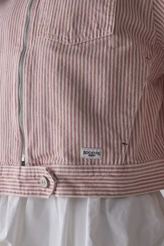 BDG Yuri Striped Canvas Bomber Jacket