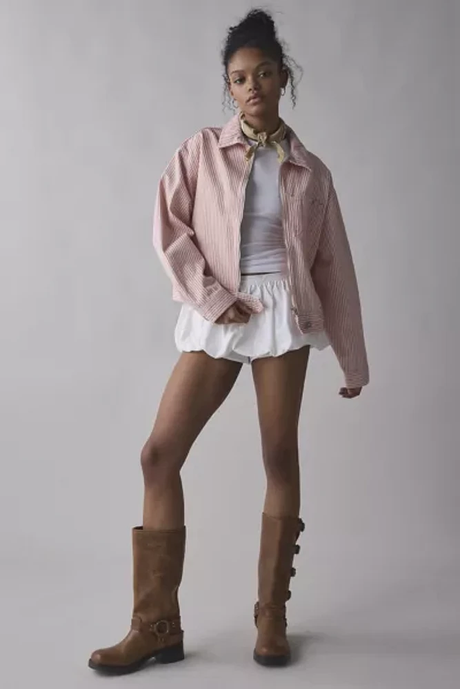 BDG Yuri Striped Canvas Bomber Jacket