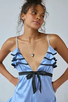 Out From Under Juliette Satin Ruffle Romper