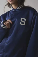 House Of Sunny Satin Club Varsity Bomber Jacket