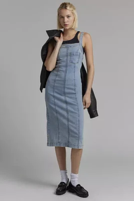 BDG Finley Square Neck Denim Midi Dress