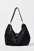 Silence + Noise Faux Fur Whipstitch Hobo Bag