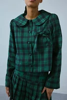 Neon Rose Macy Plaid Tartan Cropped Jacket