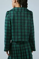 Neon Rose Macy Plaid Tartan Cropped Jacket