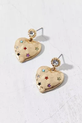 Gem Heart Drop Earring