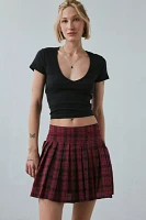 Neon Rose Avery Plaid Pleated Mini Skirt