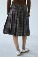 Motel Catelyn Plaid Pleated Midi Skirt