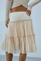 Motel Anahita Tiered Chiffon Midi Skirt