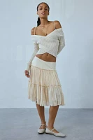 Motel Anahita Tiered Chiffon Midi Skirt