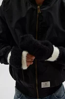 Fuzzy Stripe Convertible Glove