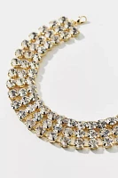 Triple Rhinestone Choker Necklace