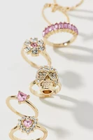 Pink Gem Ring Set