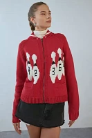 BDG Scottie Graphic Knit Zip-Up Cardigan