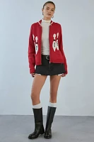 BDG Scottie Graphic Knit Zip-Up Cardigan