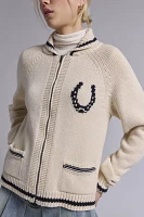 BDG Scottie Graphic Knit Zip-Up Cardigan