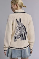 BDG Scottie Graphic Knit Zip-Up Cardigan