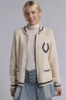 BDG Scottie Graphic Knit Zip-Up Cardigan