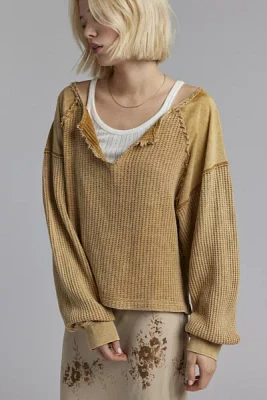 BDG Catskills Waffle Knit Thermal Long Sleeve Tee