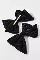 Small Velvet Hair Bow Barrette Set