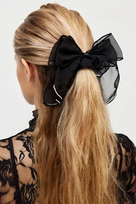 Rhinestone Bow Scrunchie