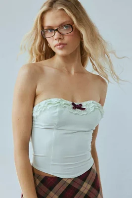 Kimchi Blue Pipa Ruffle Satin Tube Top