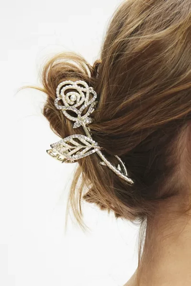 Rose Pearl Claw Clip