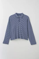 BDG Colton Stripe Thermal Long Sleeve Polo Tee