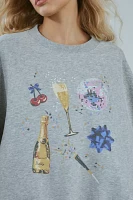 Kimchi Blue Tasha Party Icon Graphic Crew Neck Pullover