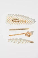 Rhinestone & Pearl Hair Clip Set