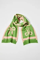 Bow Striped Knit Scarf