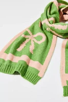 Bow Striped Knit Scarf