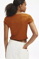 Urban Renewal Remnants Striped Button Front Tee