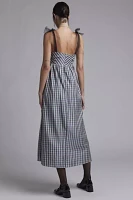 Sister Jane Cindy Check Bow Strap Midi Dress